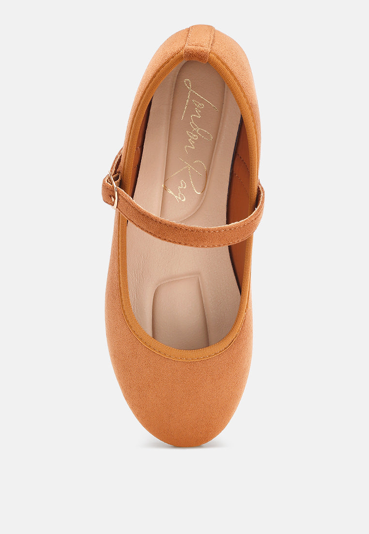 Montrose Mid Foot Pin Buckle Ballerinas#color_tan-suede