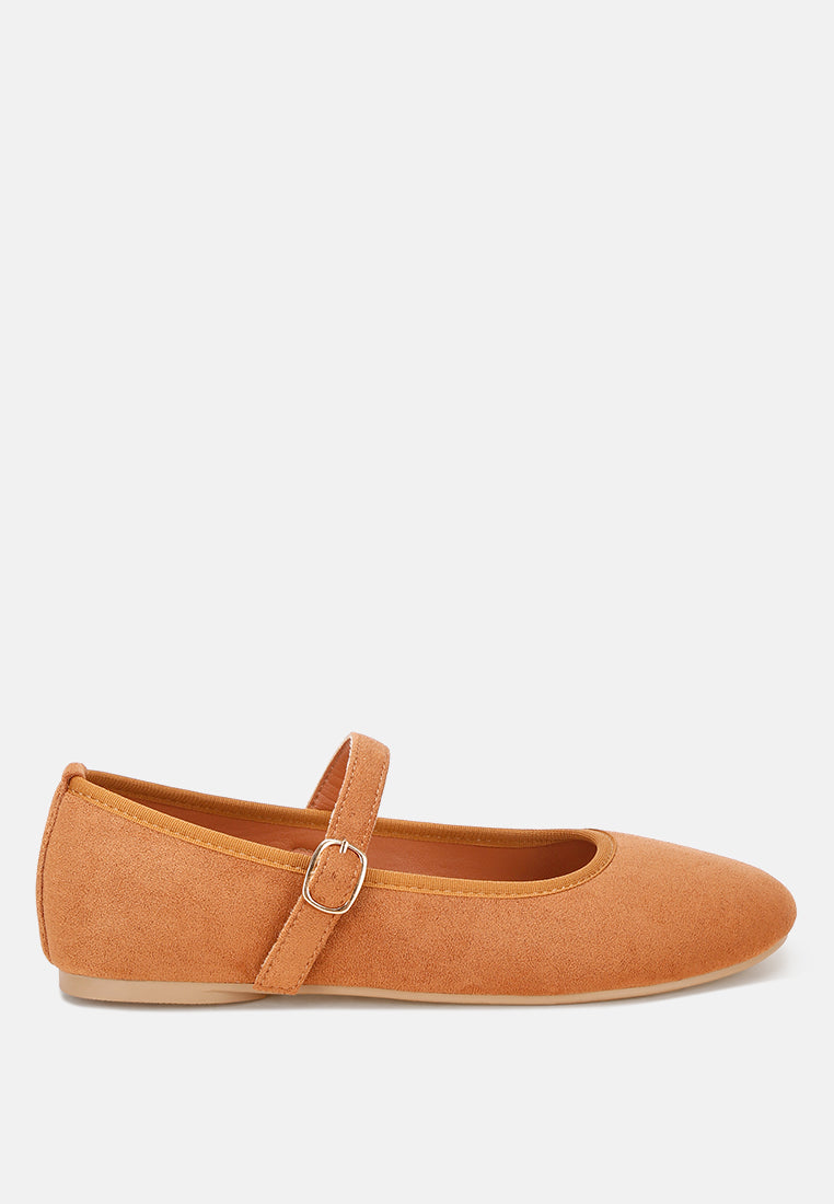 Montrose Mid Foot Pin Buckle Ballerinas#color_tan-suede