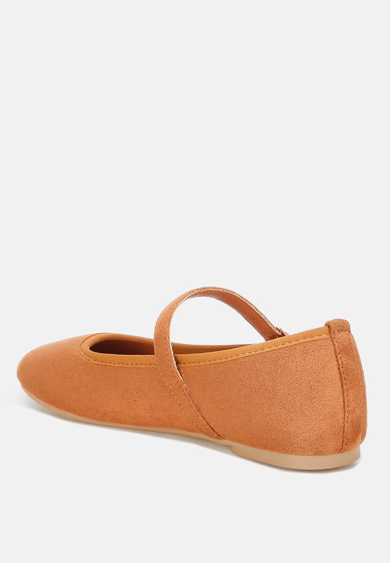 Montrose Mid Foot Pin Buckle Ballerinas#color_tan-suede
