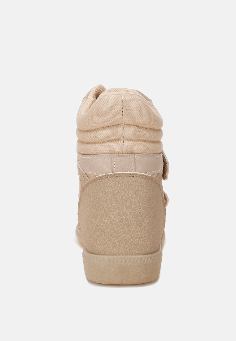 triple strap high-top sneakers by ruw#color_taupe