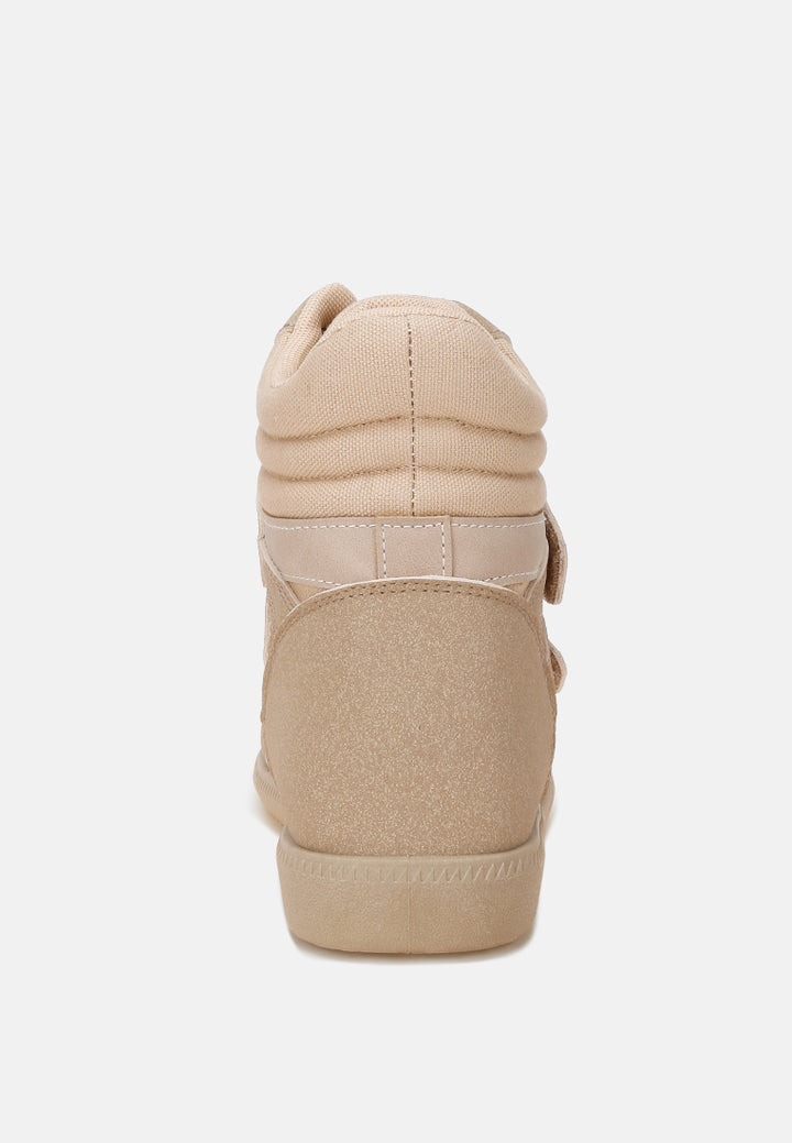 triple strap high-top sneakers by ruw#color_taupe