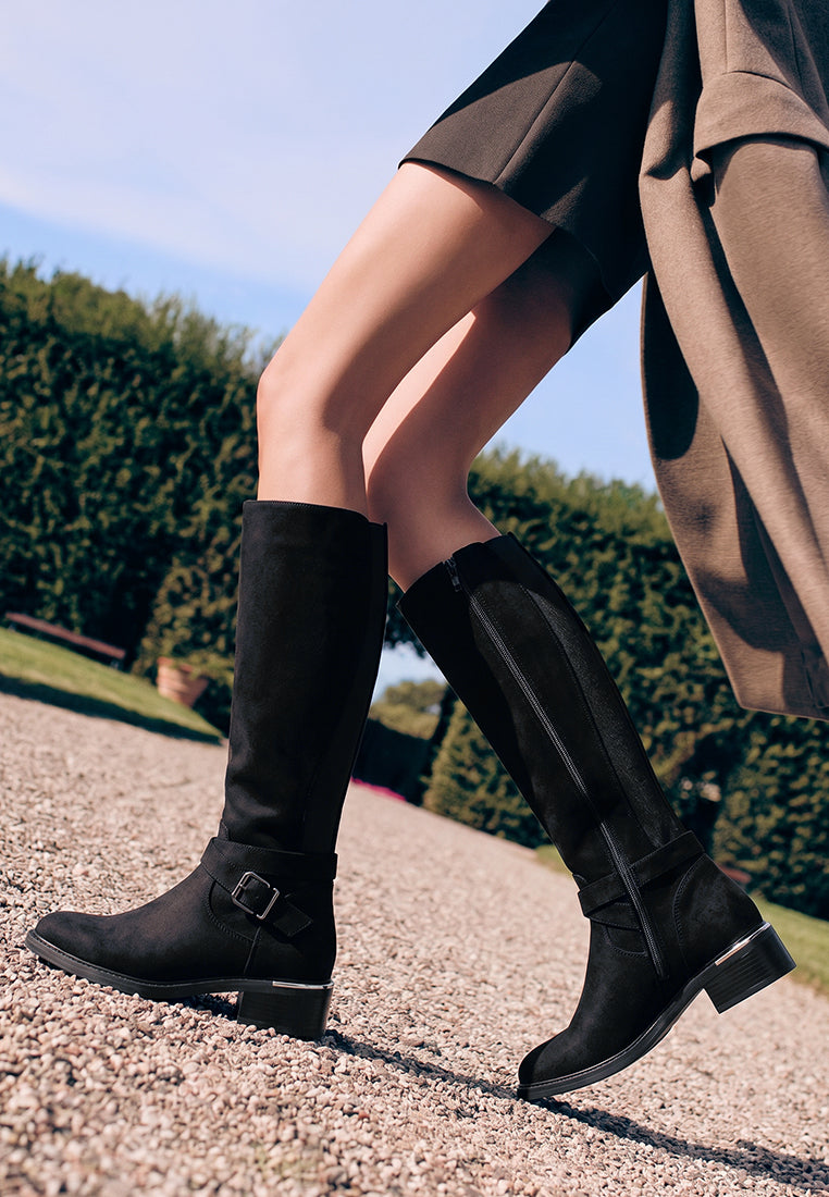 euphemia classic wide-fit long boots#color_black-suede