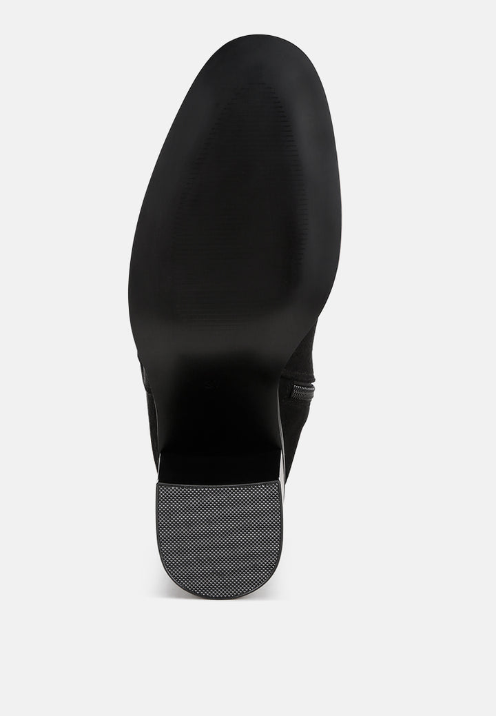 Sajama Round Toe Knee-High Boots#color_black-suede