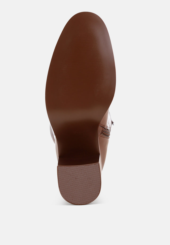 Sajama Round Toe Knee-High Boots#color_brown-smooth