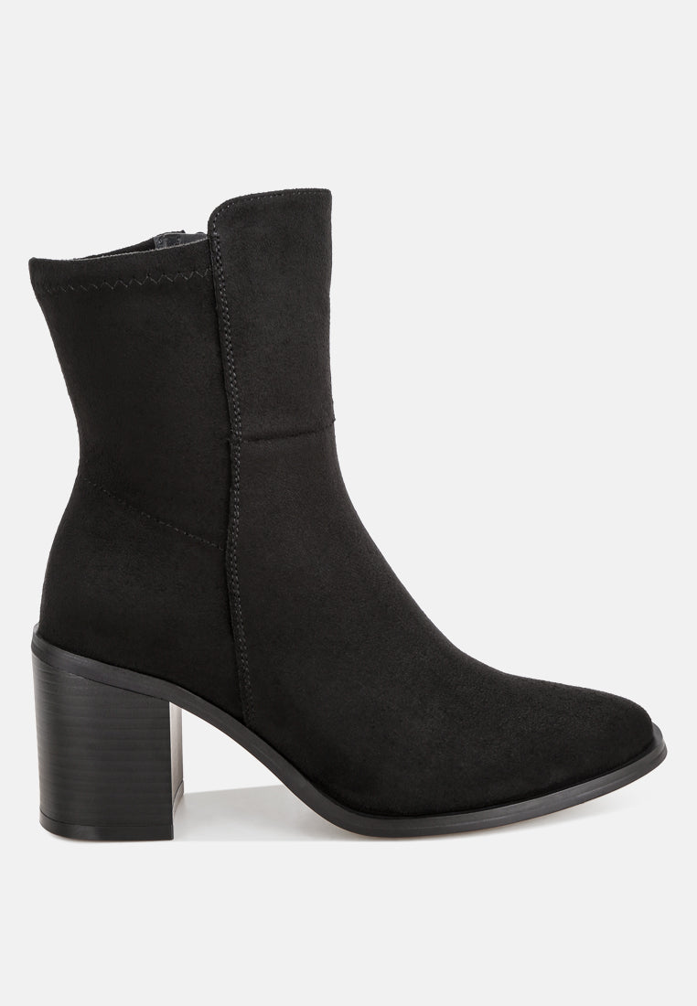 Lucania Chunky Block Heel Ankle Boots#color_black-suede