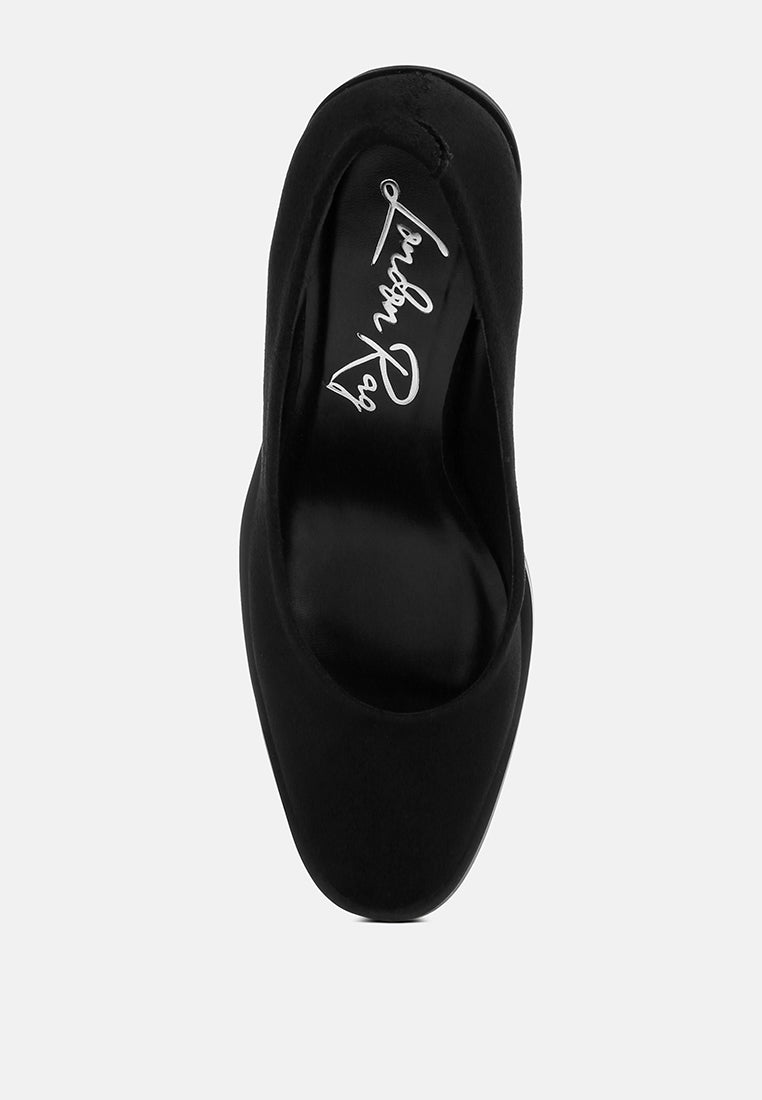 Amalina Almond Toe Block Heel Pumps#color_black-suede