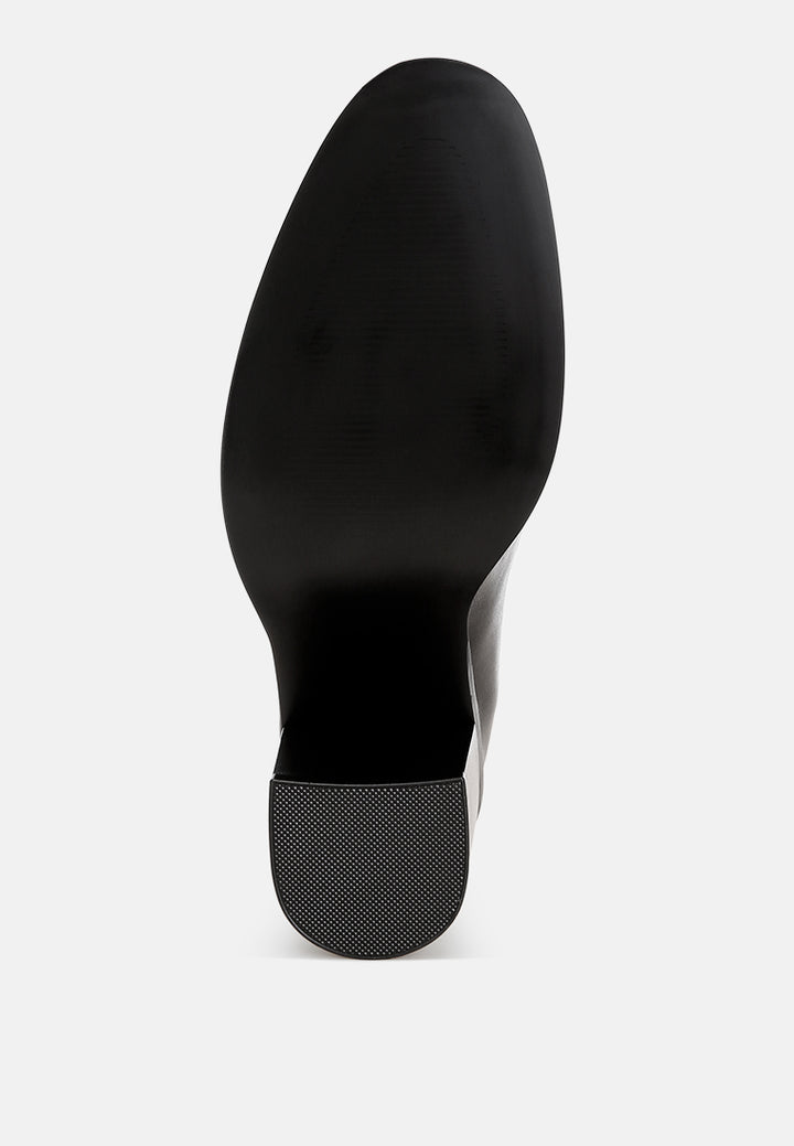 Amalina Almond Toe Block Heel Pumps#color_black-smooth