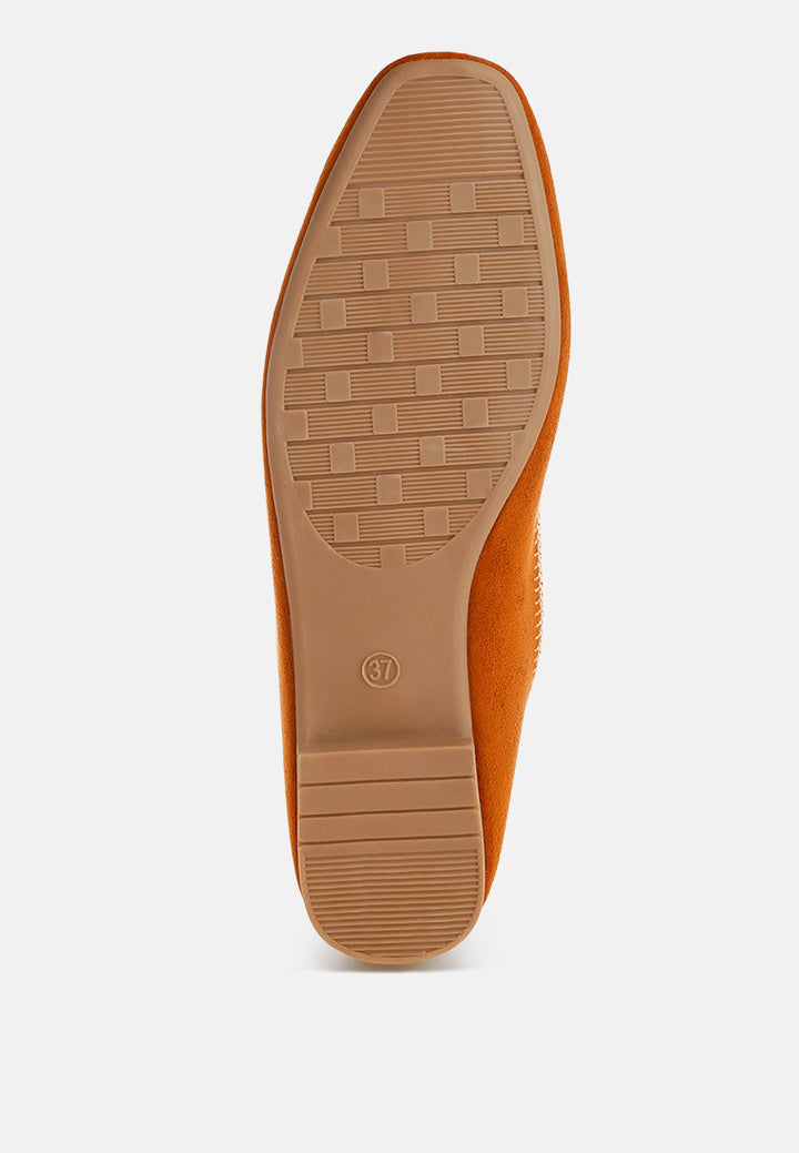 Rothams Bead Embellished Ballet Flats#color_tan-suede