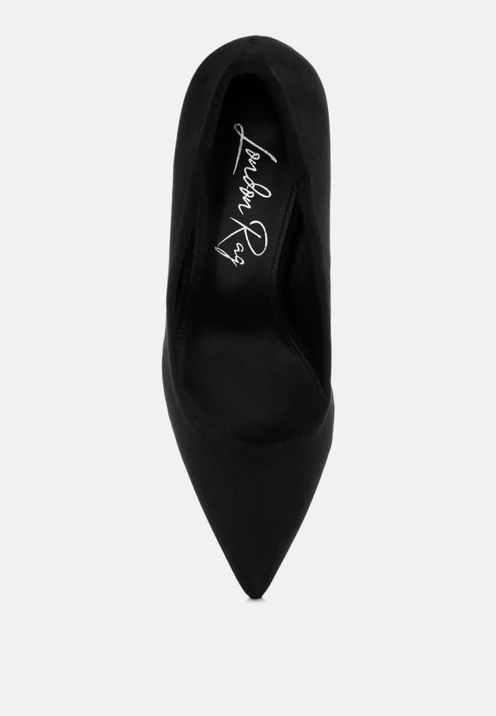 Iridese Pointed Toe Pump Heels#color_black