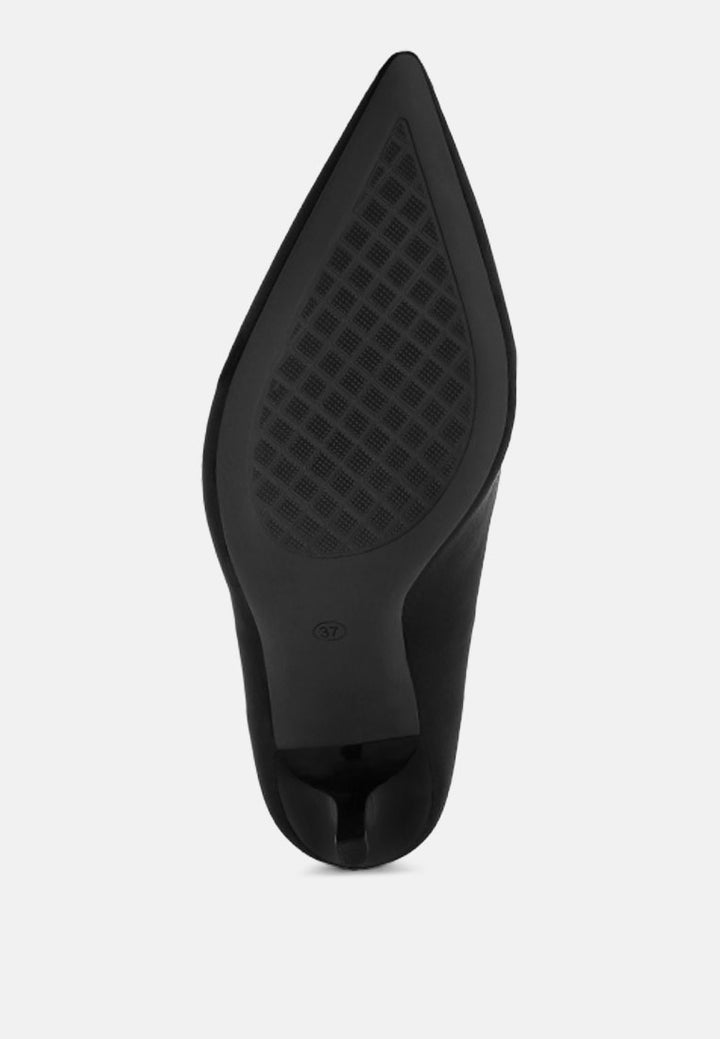 Iridese Pointed Toe Pump Heels#color_black