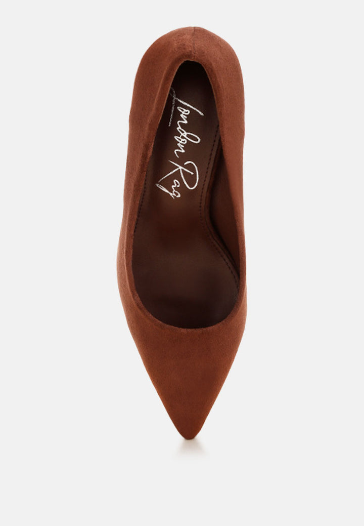 Iridese Pointed Toe Pump Heels#color_brown