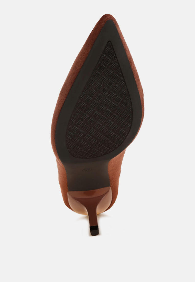 Iridese Pointed Toe Pump Heels#color_brown