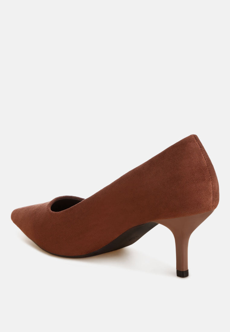 Iridese Pointed Toe Pump Heels#color_brown