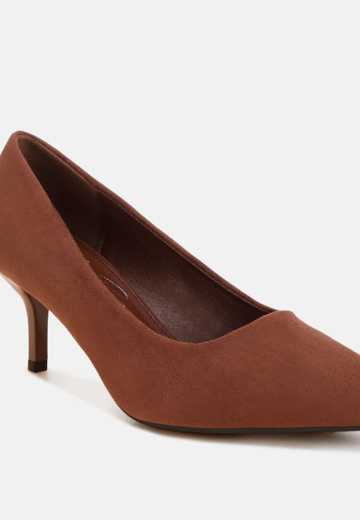 Iridese Pointed Toe Pump Heels#color_brown