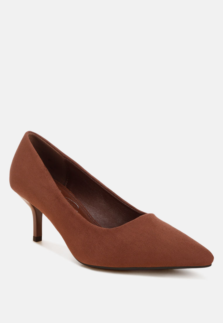 Iridese Pointed Toe Pump Heels#color_brown