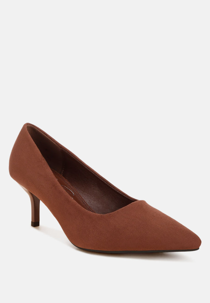 Iridese Pointed Toe Pump Heels#color_brown