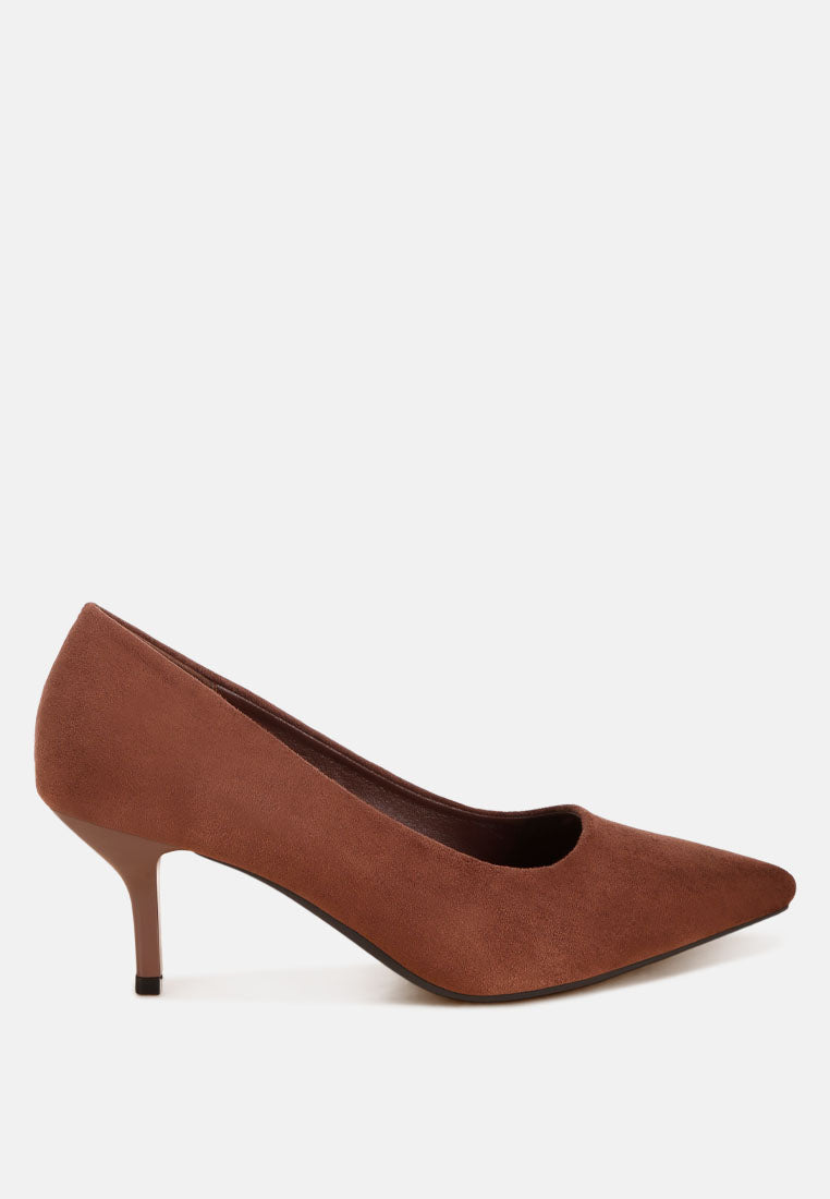 Iridese Pointed Toe Pump Heels#color_brown