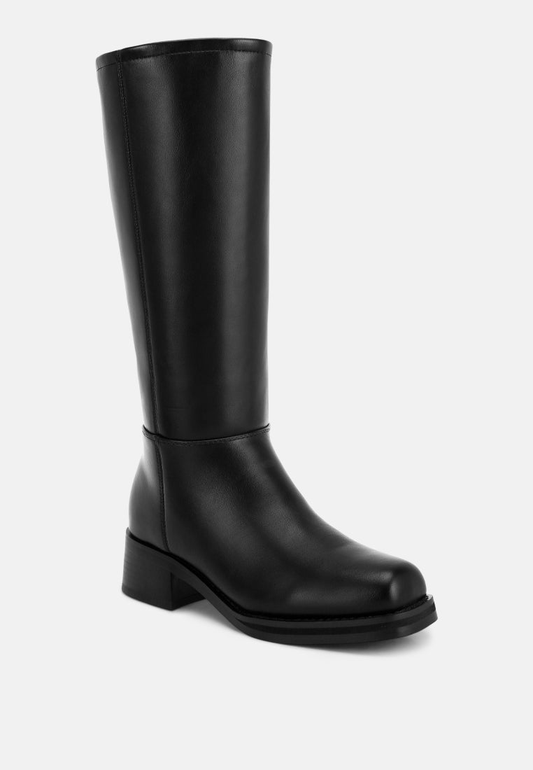 Golda Knee High Block Heel Boots#color_black-smooth