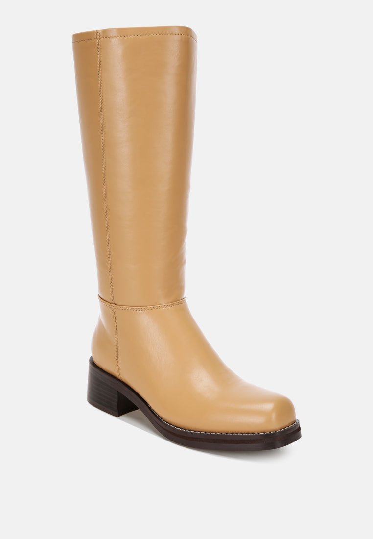 Golda Knee High Block Heel Boots#color_tan-smooth