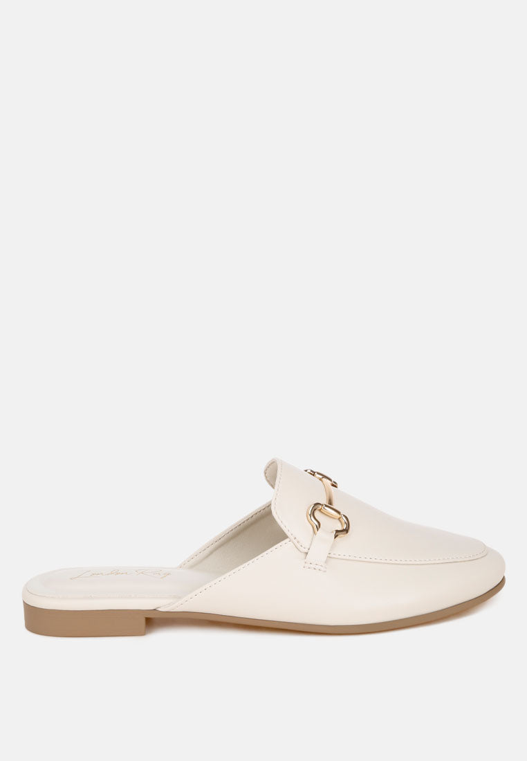 horsebit accent flat mules#color_ivory-smooth