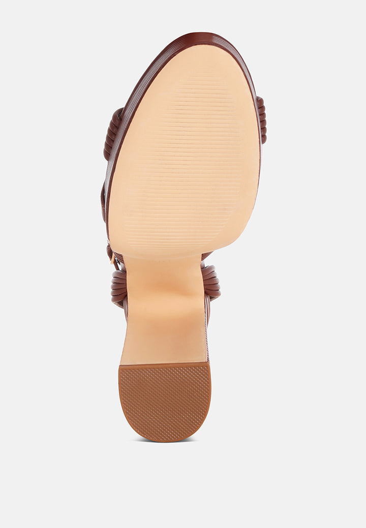Sinda Ankle Strap Platform Heels#color_brown-smooth