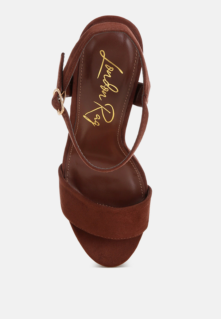 lilasta pin buckle platform block heels#color_brown