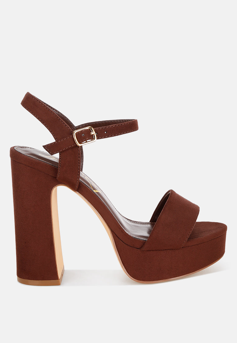 lilasta pin buckle platform block heels#color_brown