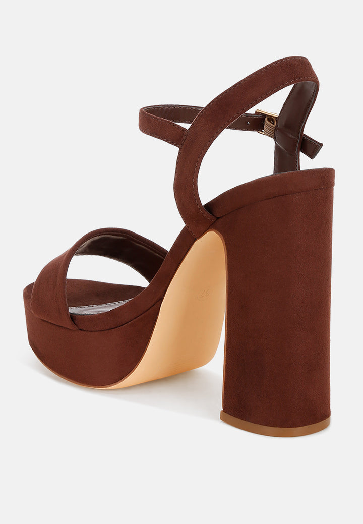 lilasta pin buckle platform block heels#color_brown
