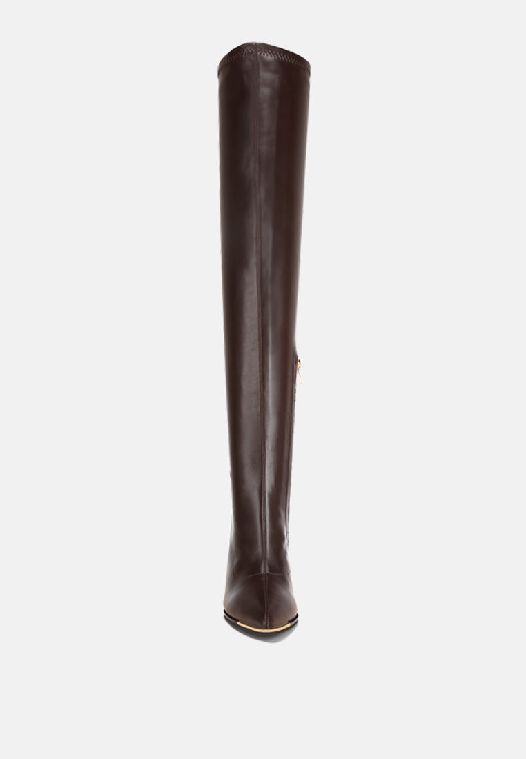 veronica block heel long boots#color_brown-smooth