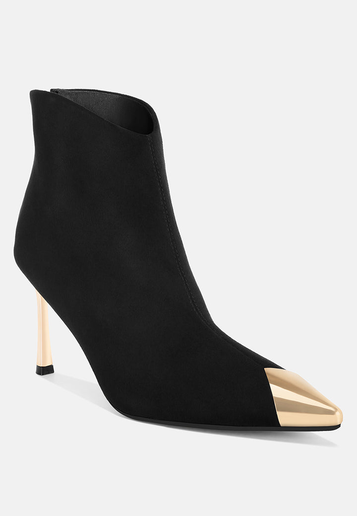 Faniyah Metallic Cap Toe Stiletto Bootsk#color_black-suede