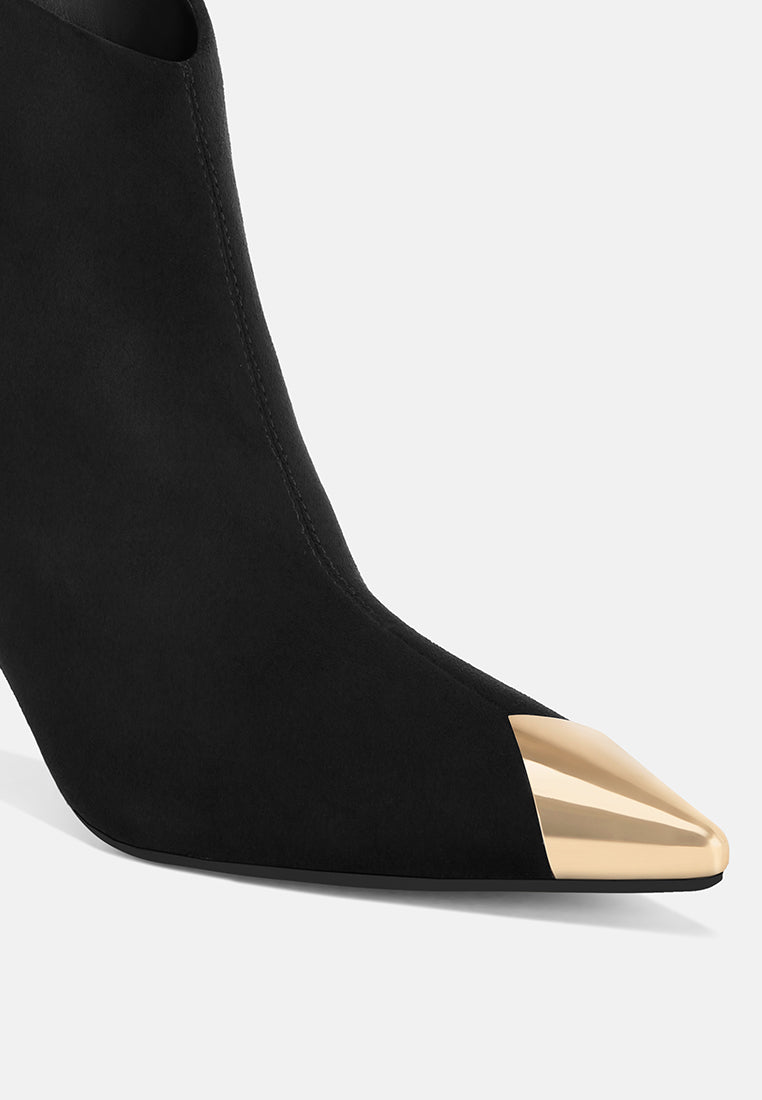 Faniyah Metallic Cap Toe Stiletto Bootsk#color_black-suede