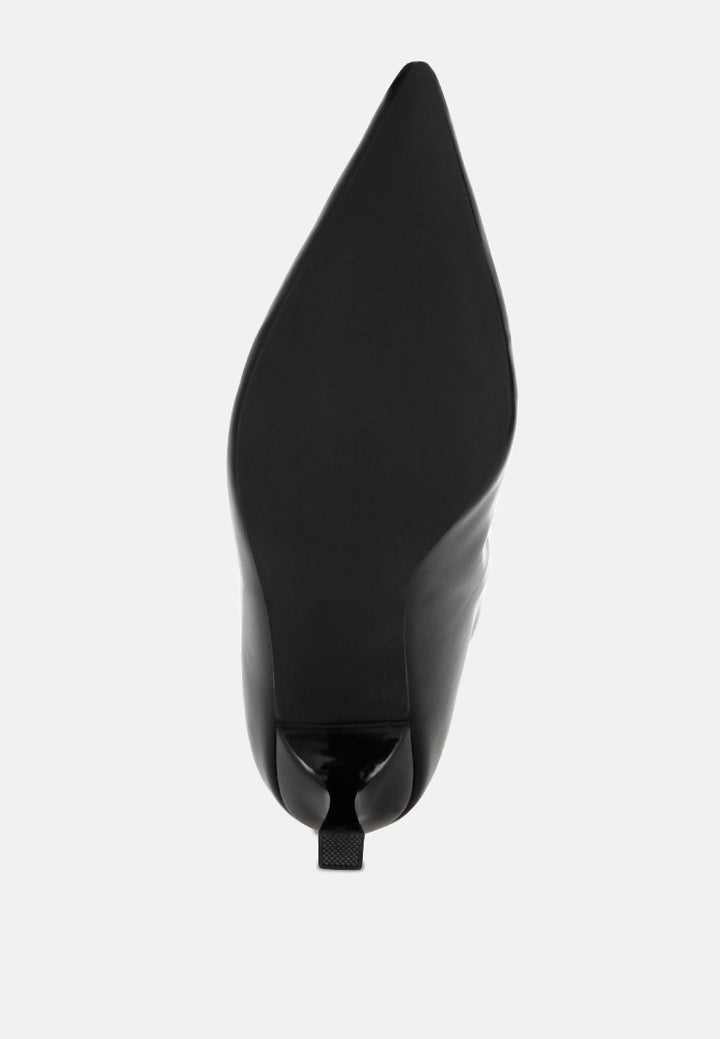Bumbles Kitten Heel Pointed Toe Boots#color_black-smooth