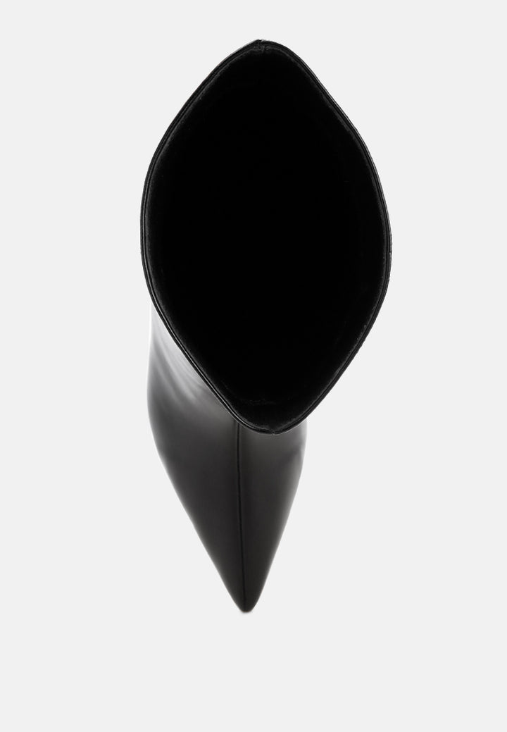 Bumbles Kitten Heel Pointed Toe Boots#color_black-smooth