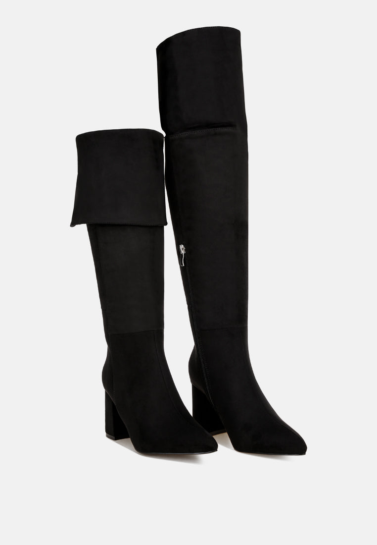 Mulbari Foldover Block Heel Boots#color_black-suede
