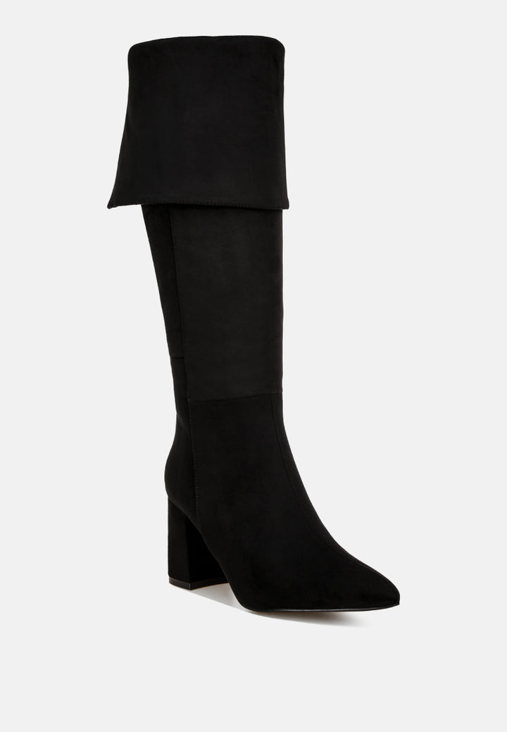 Mulbari Foldover Block Heel Boots#color_black-suede