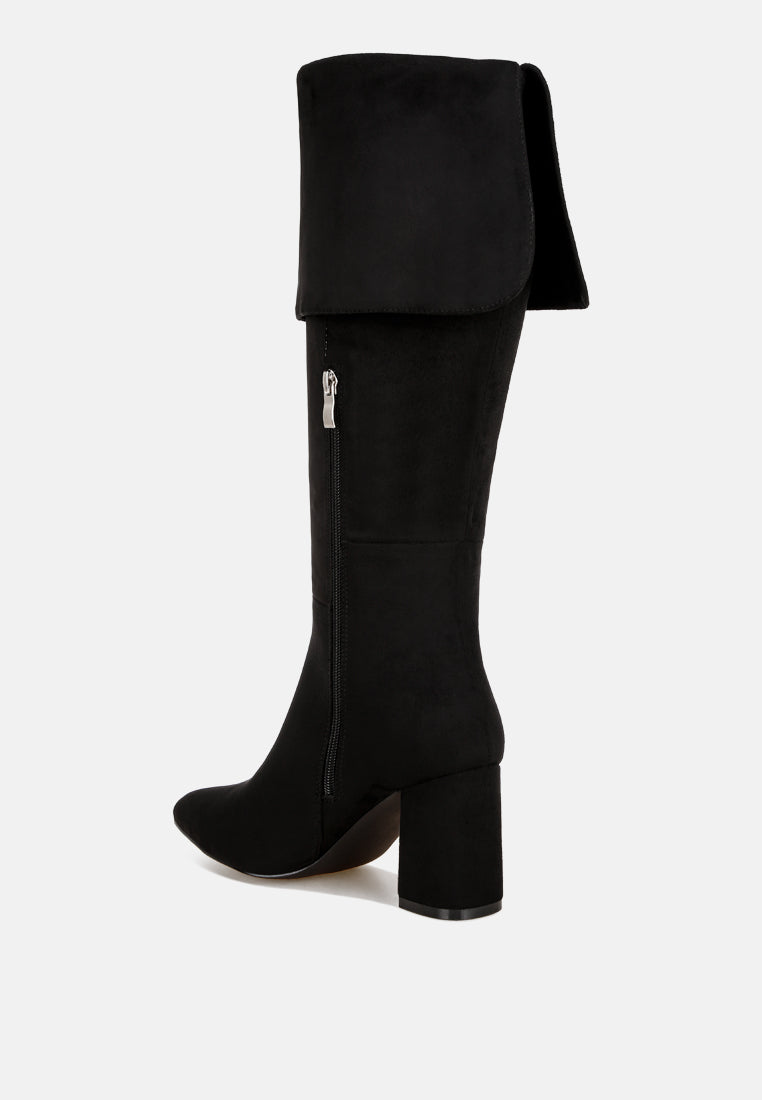 Mulbari Foldover Block Heel Boots#color_black-suede