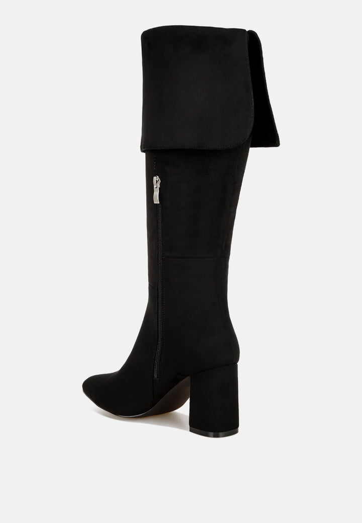 Mulbari Foldover Block Heel Boots#color_black-suede