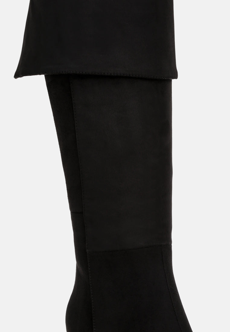 Mulbari Foldover Block Heel Boots#color_black-suede
