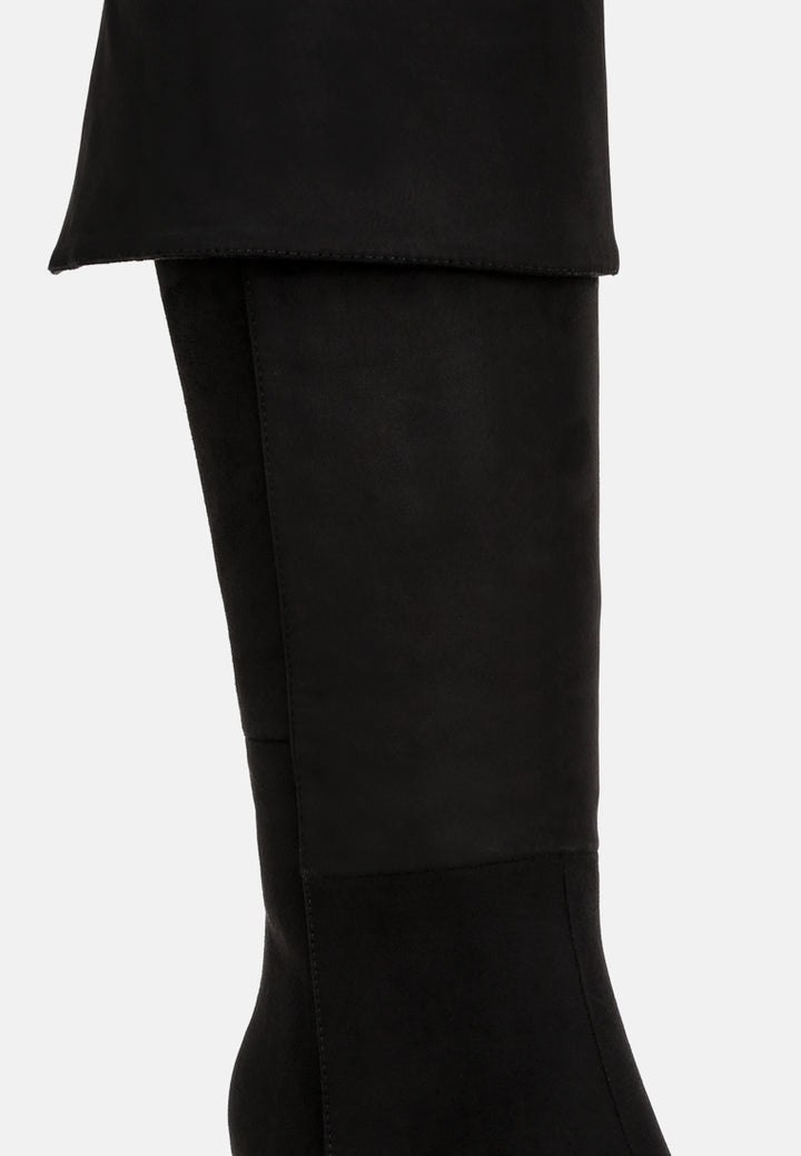 Mulbari Foldover Block Heel Boots#color_black-suede