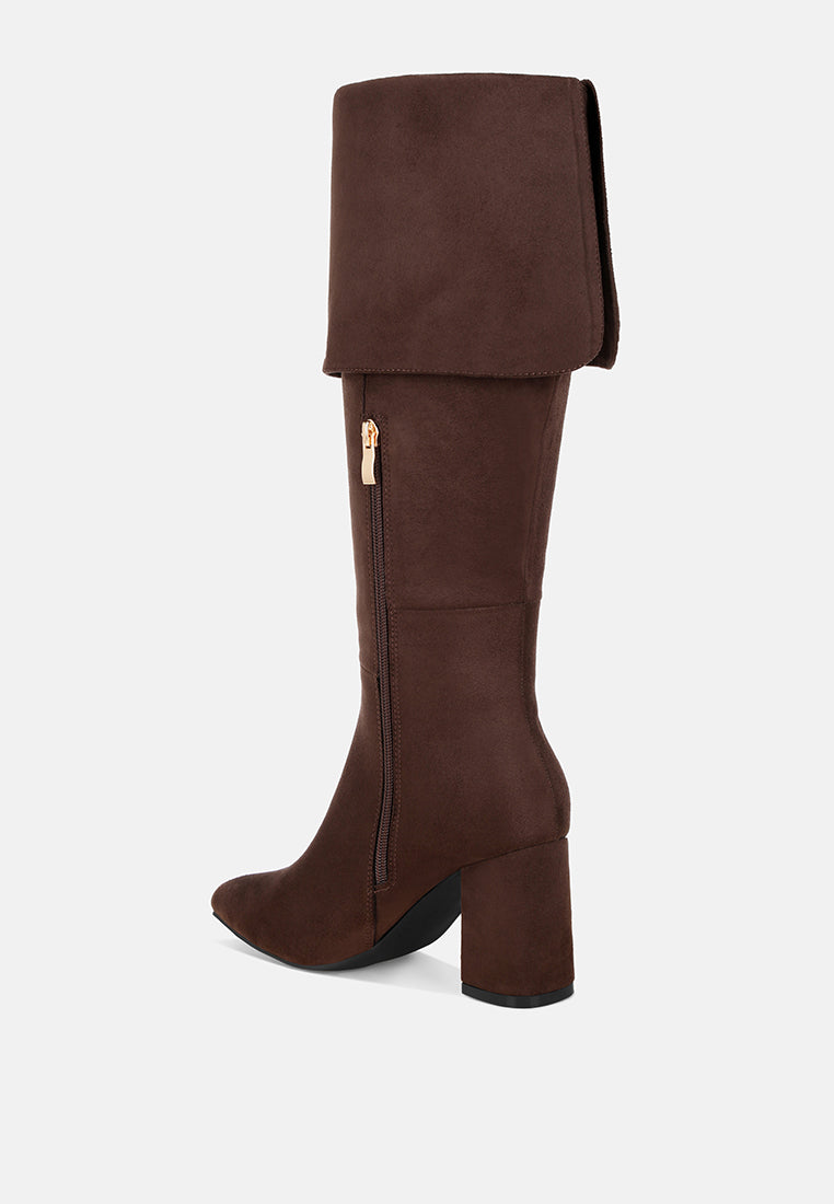 Mulbari Foldover Block Heel Boots#color_brown-suede