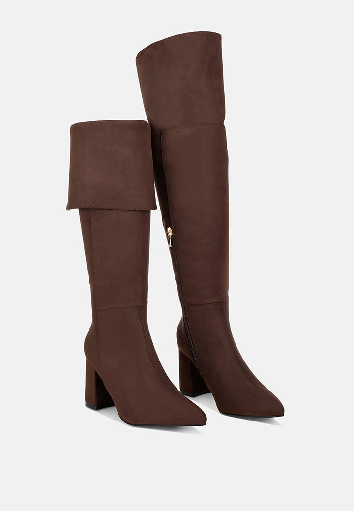 Mulbari Foldover Block Heel Boots#color_brown-suede