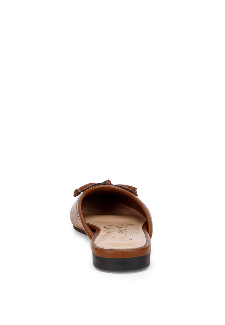 bow slip-on flat mules#color_brown