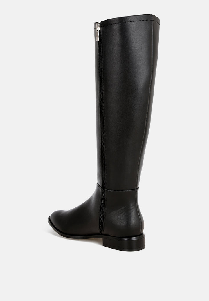 Quartet Low Heel Knee High Boots#color_black-smooth