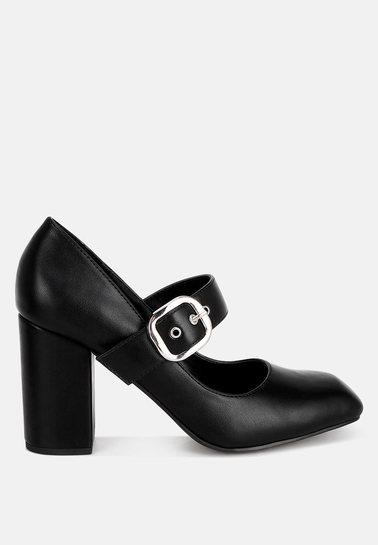 Mayuza Square Toe Strap Sandals#color_black-smooth
