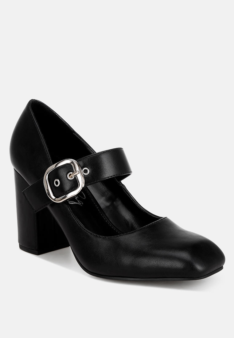 Mayuza Square Toe Strap Sandals#color_black-smooth