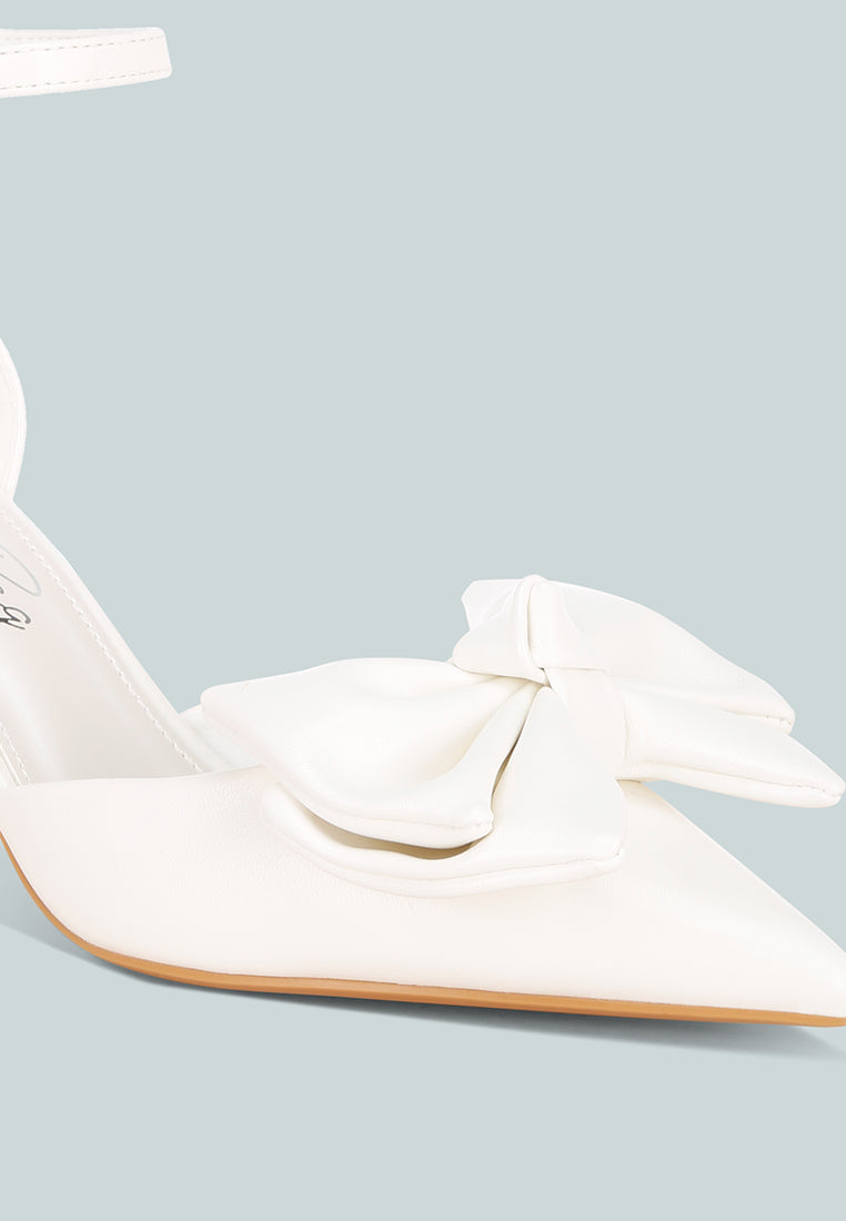 Tacones de aguja con detalle de lazo Papave#color_white-smooth