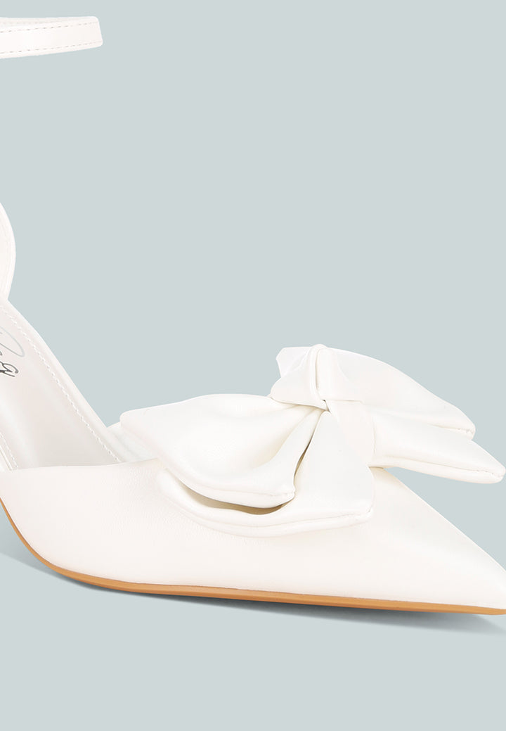 Tacones de aguja con detalle de lazo Papave#color_white-smooth
