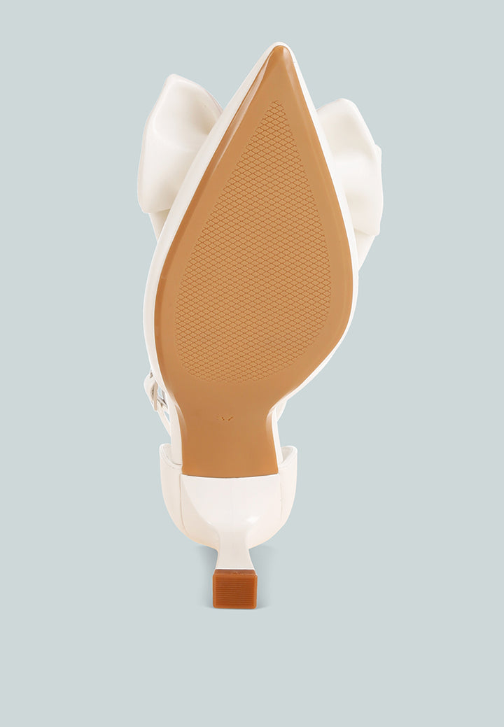 Tacones de aguja con detalle de lazo Papave#color_white-smooth
