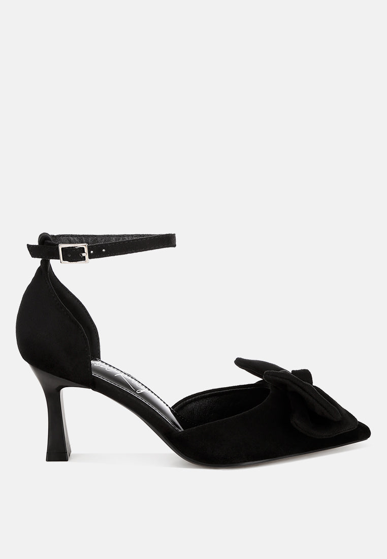 Tacones de aguja con detalle de lazo Papave#color_black-suede