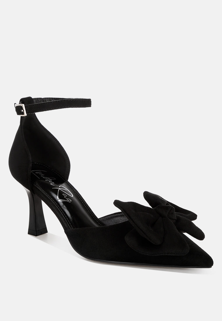 Tacones de aguja con detalle de lazo Papave#color_black-suede